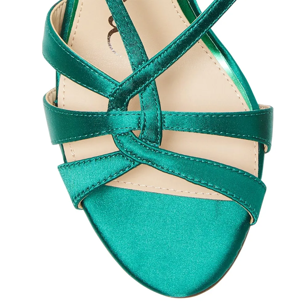 Valley Heel in Spruce Crystal Satin
