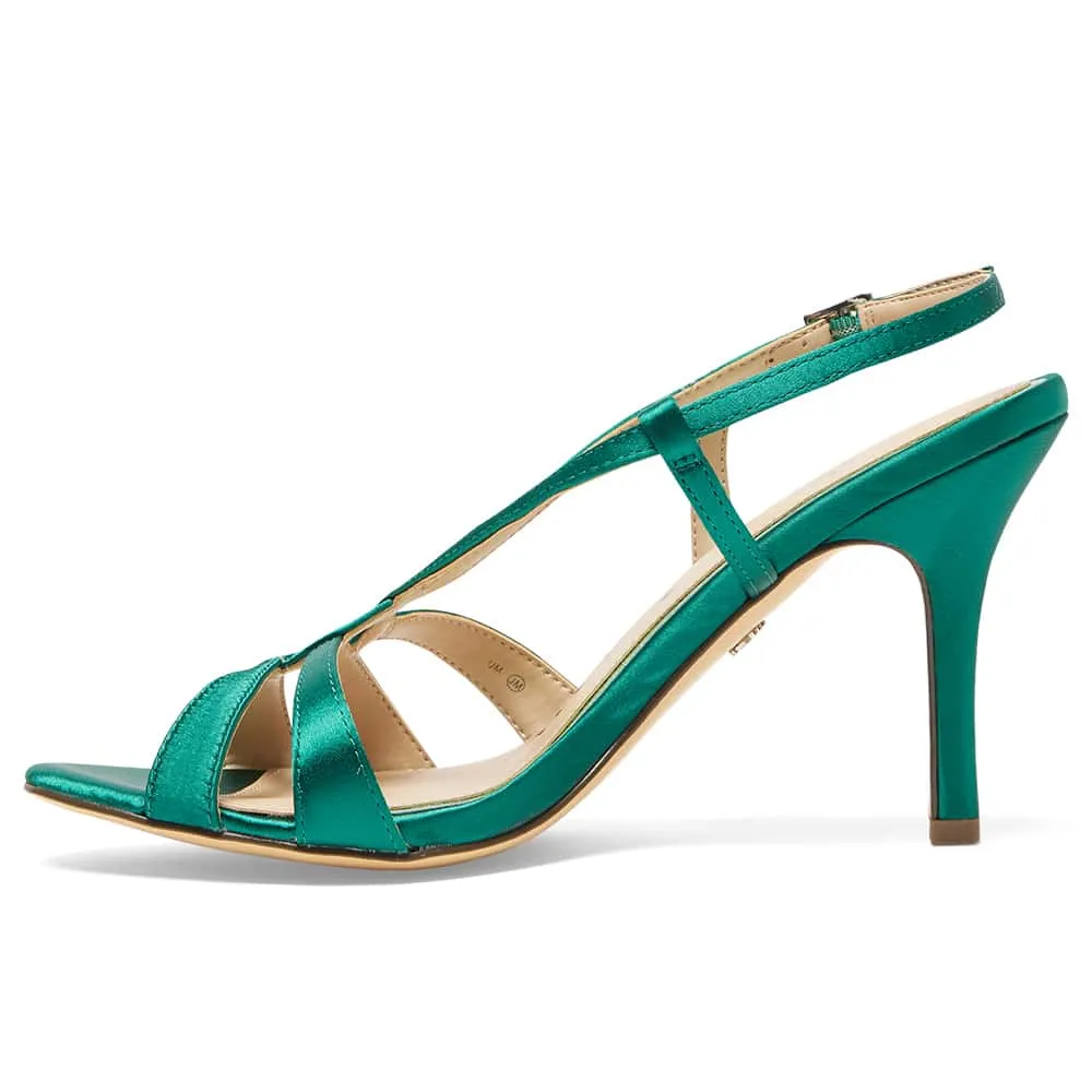 Valley Heel in Spruce Crystal Satin