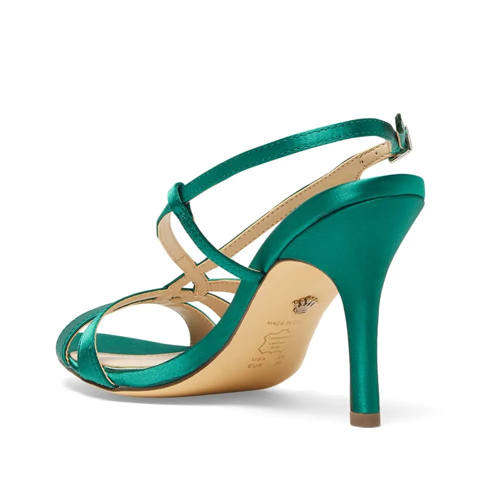 Valley Heel in Spruce Crystal Satin
