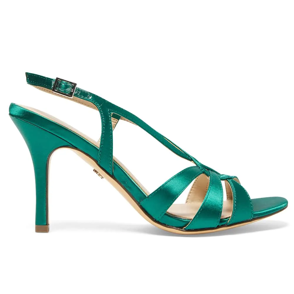 Valley Heel in Spruce Crystal Satin