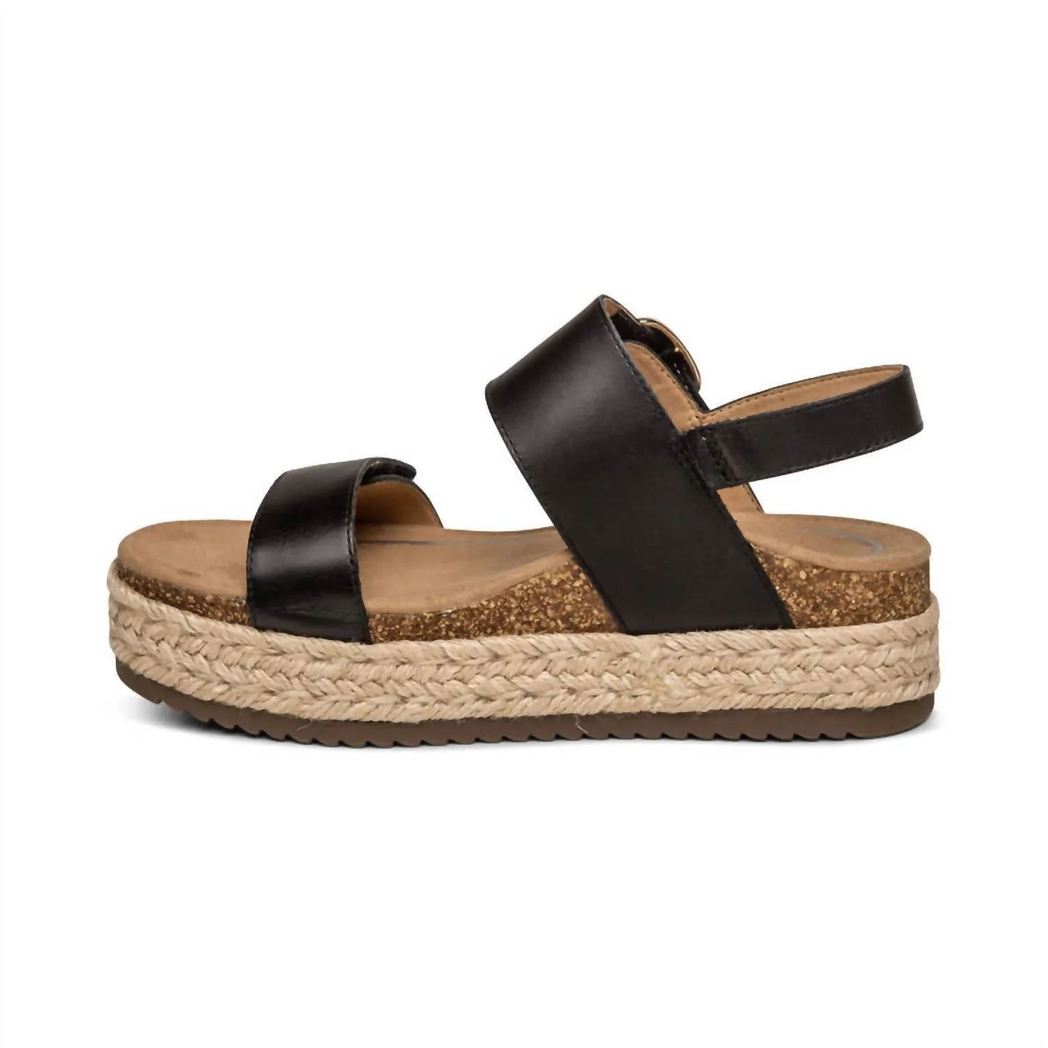 Vania Arch Support Platform Sandal In Black
