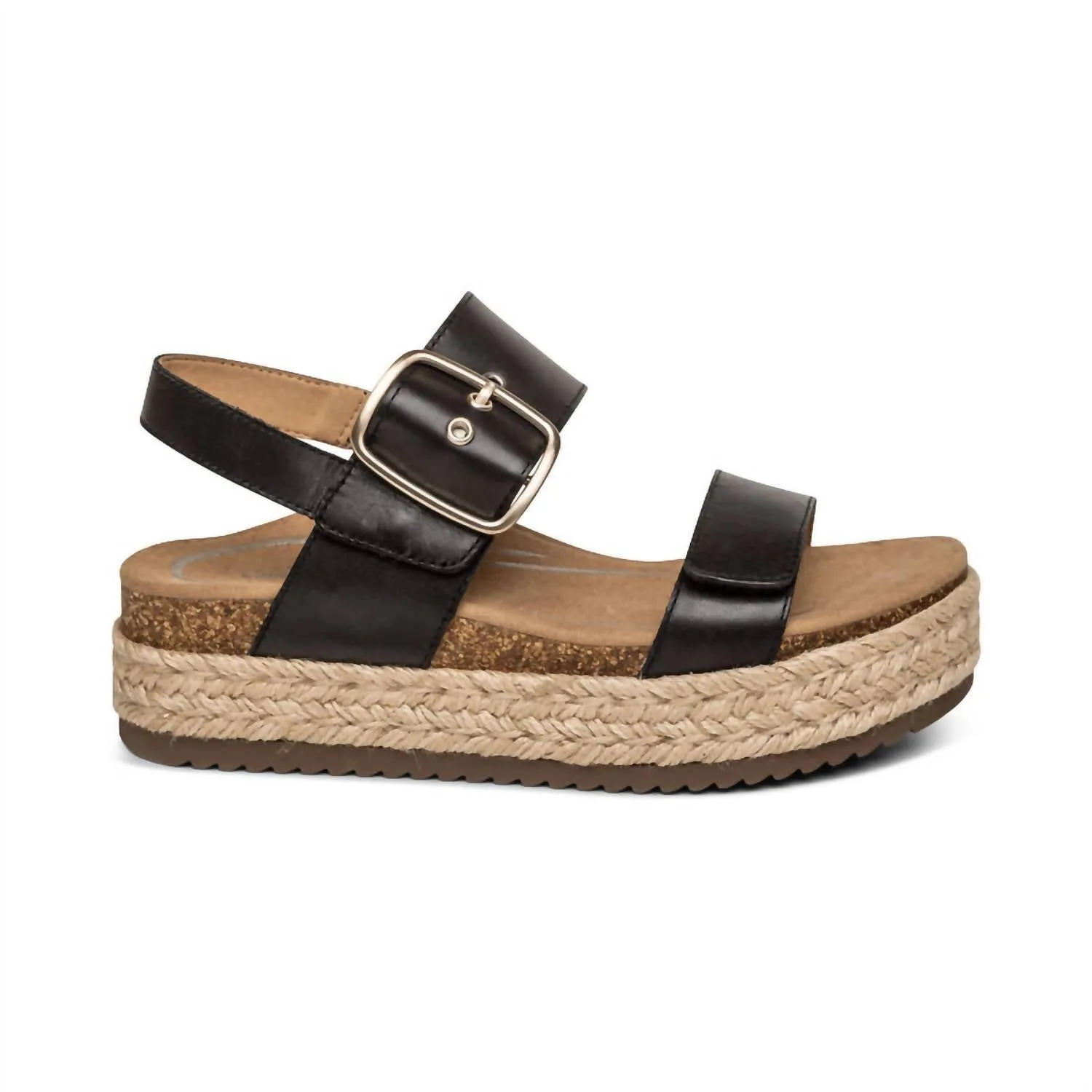 Vania Arch Support Platform Sandal In Black