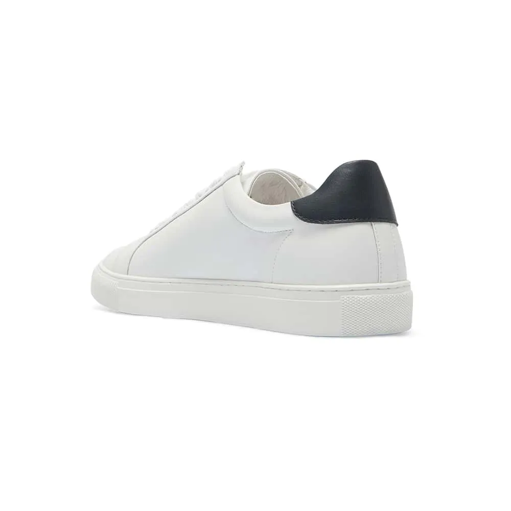 Varsity Sneaker in White And Navy Leather