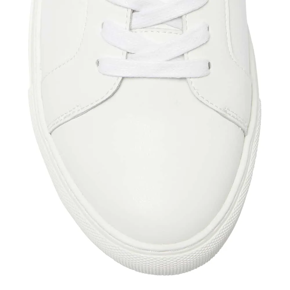 Varsity Sneaker in White And Navy Leather