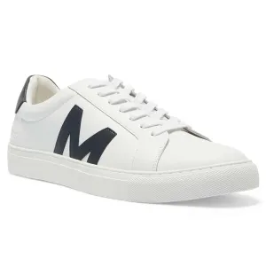 Varsity Sneaker in White And Navy Leather