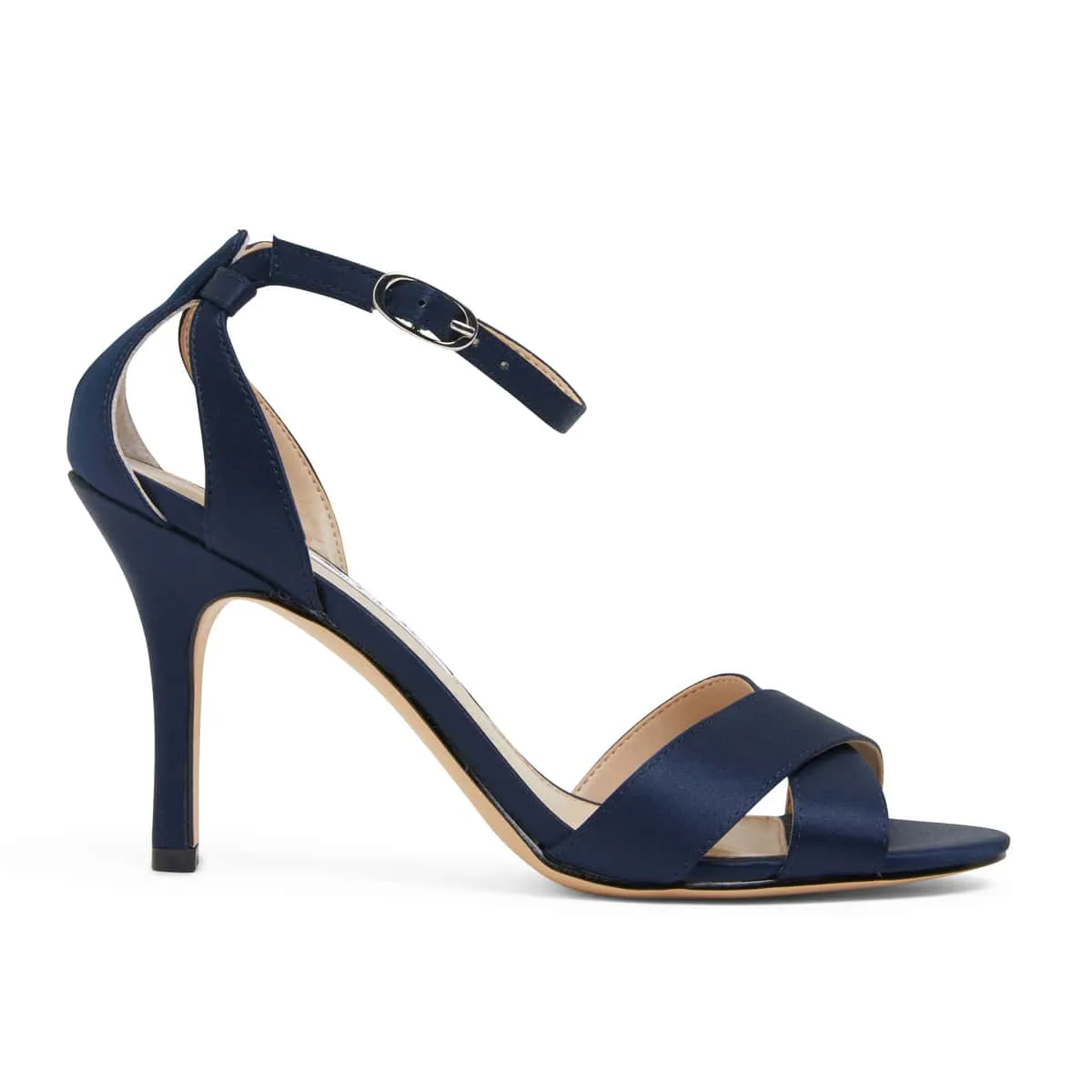 Venus Heel in Navy Satin