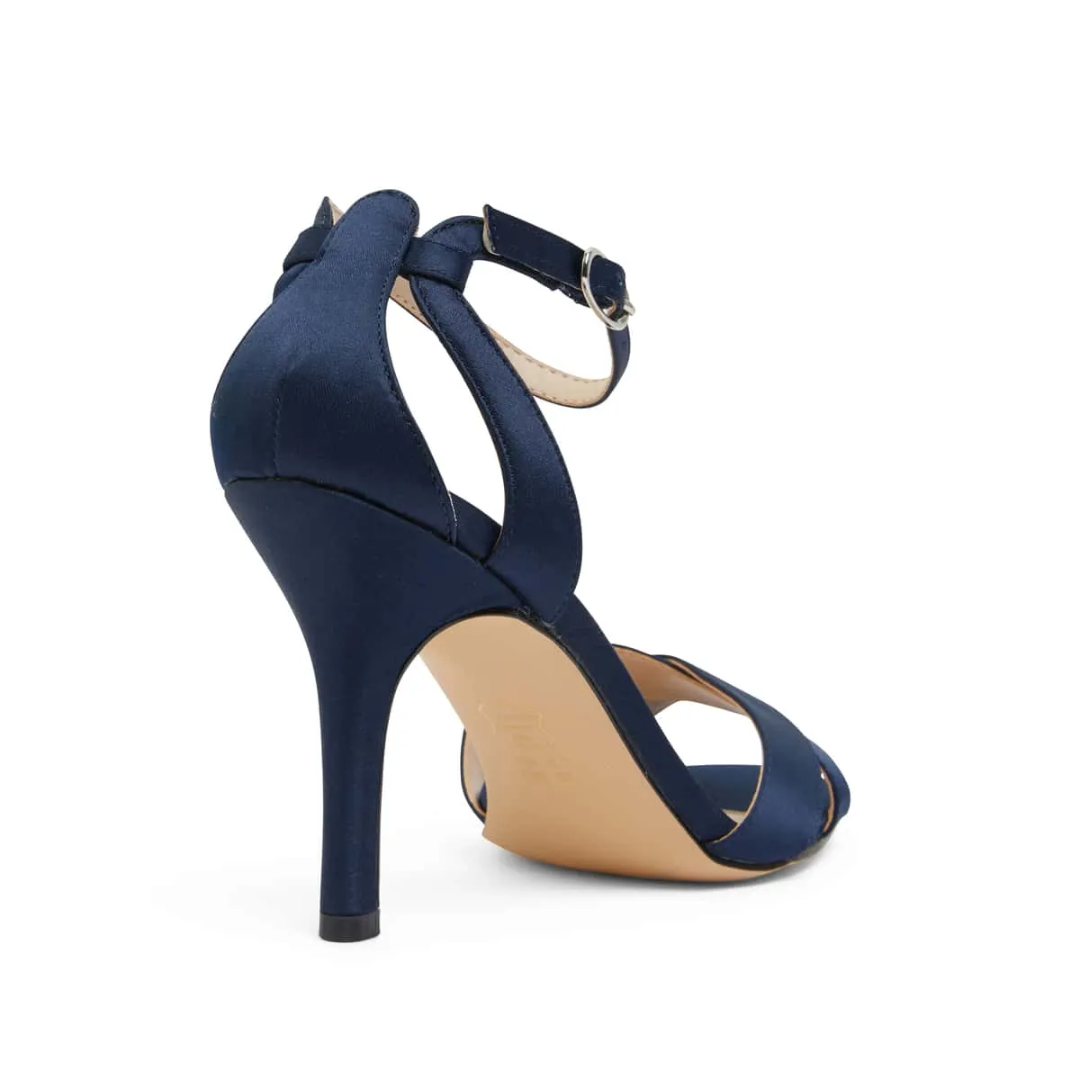 Venus Heel in Navy Satin