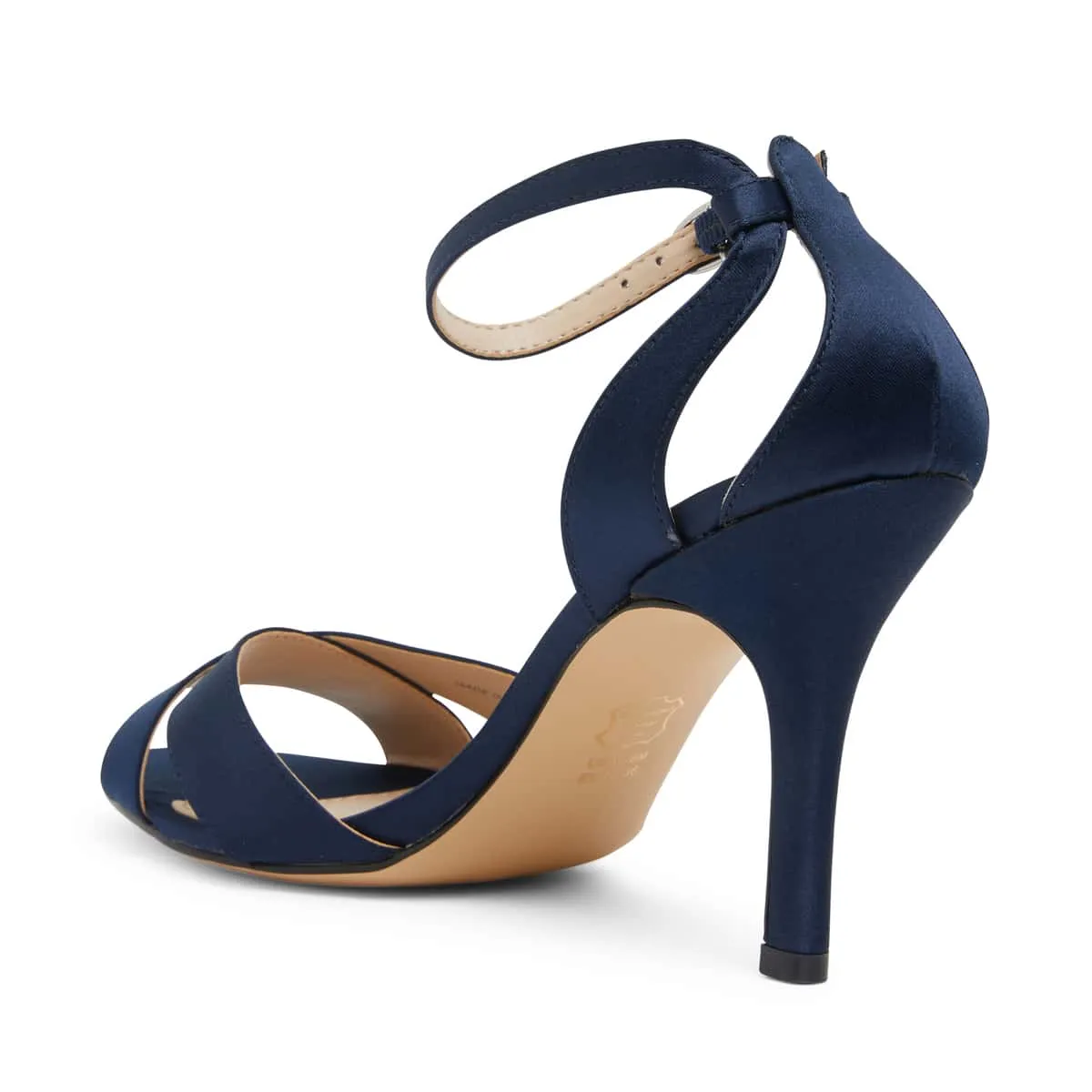 Venus Heel in Navy Satin