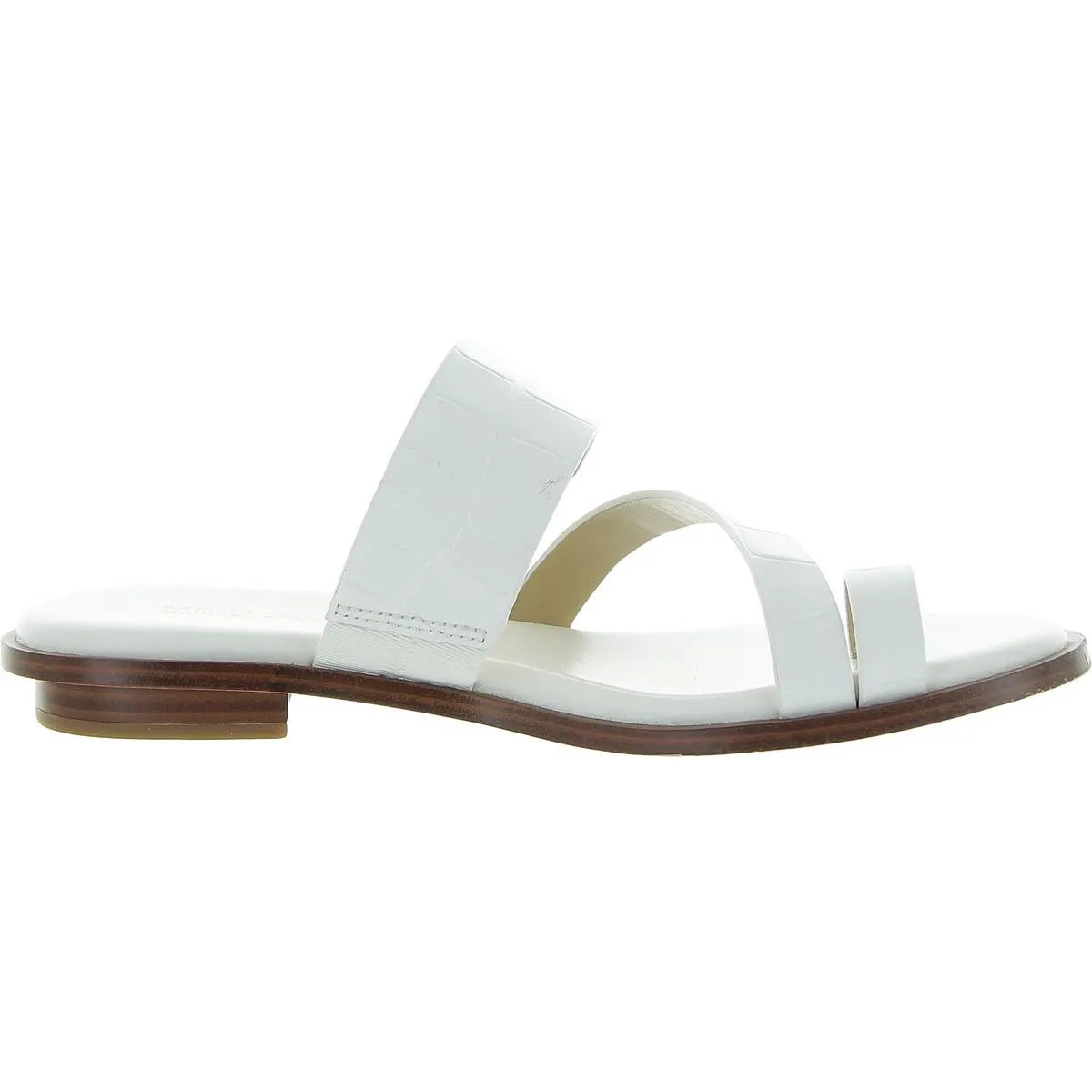 Vera Womens Faux Leather Slip On Slide Sandals