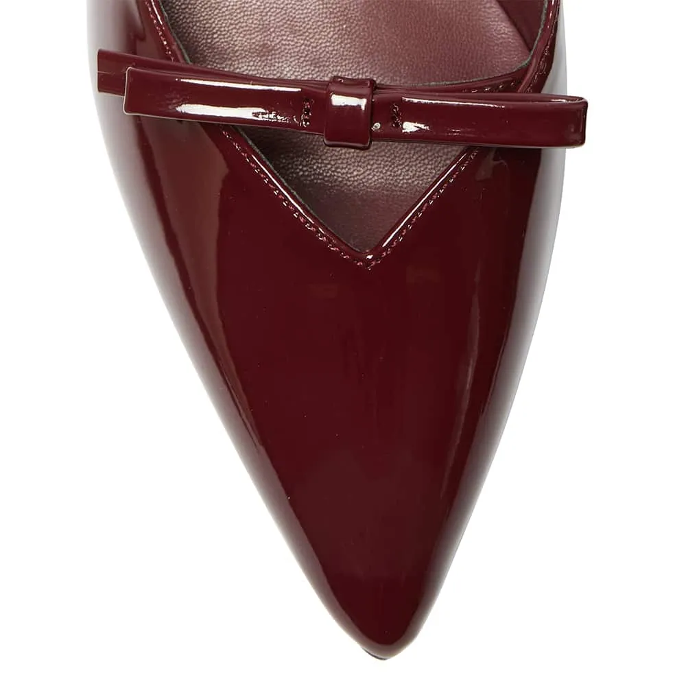 Verity Heel in Cherry Patent