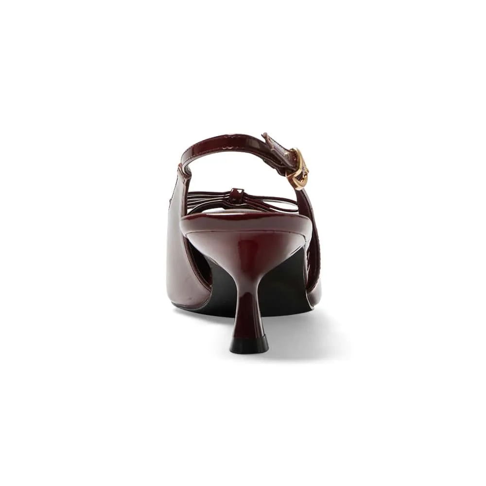 Verity Heel in Cherry Patent