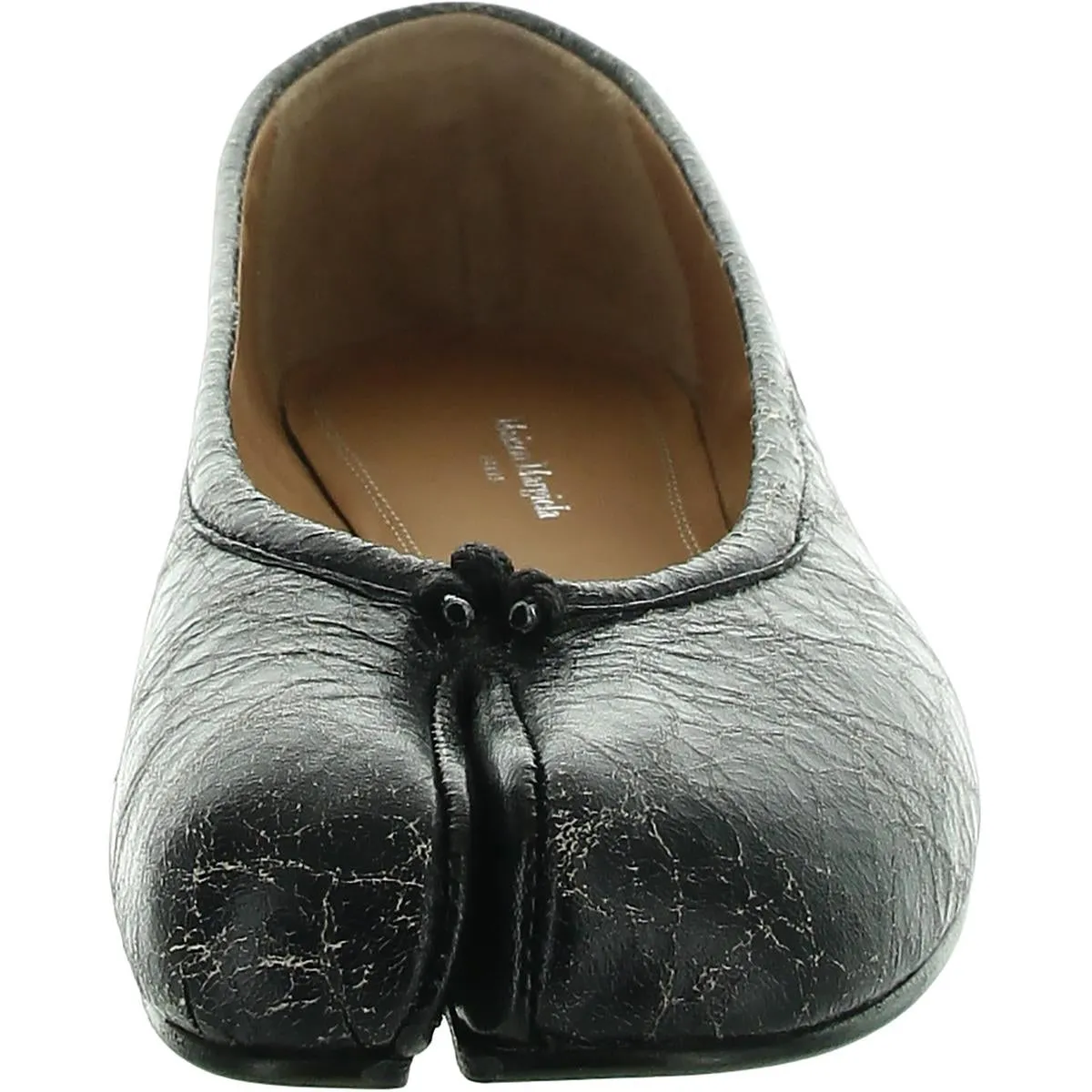 VERO CUOIO Womens Crackle Leather Flat Shoes
