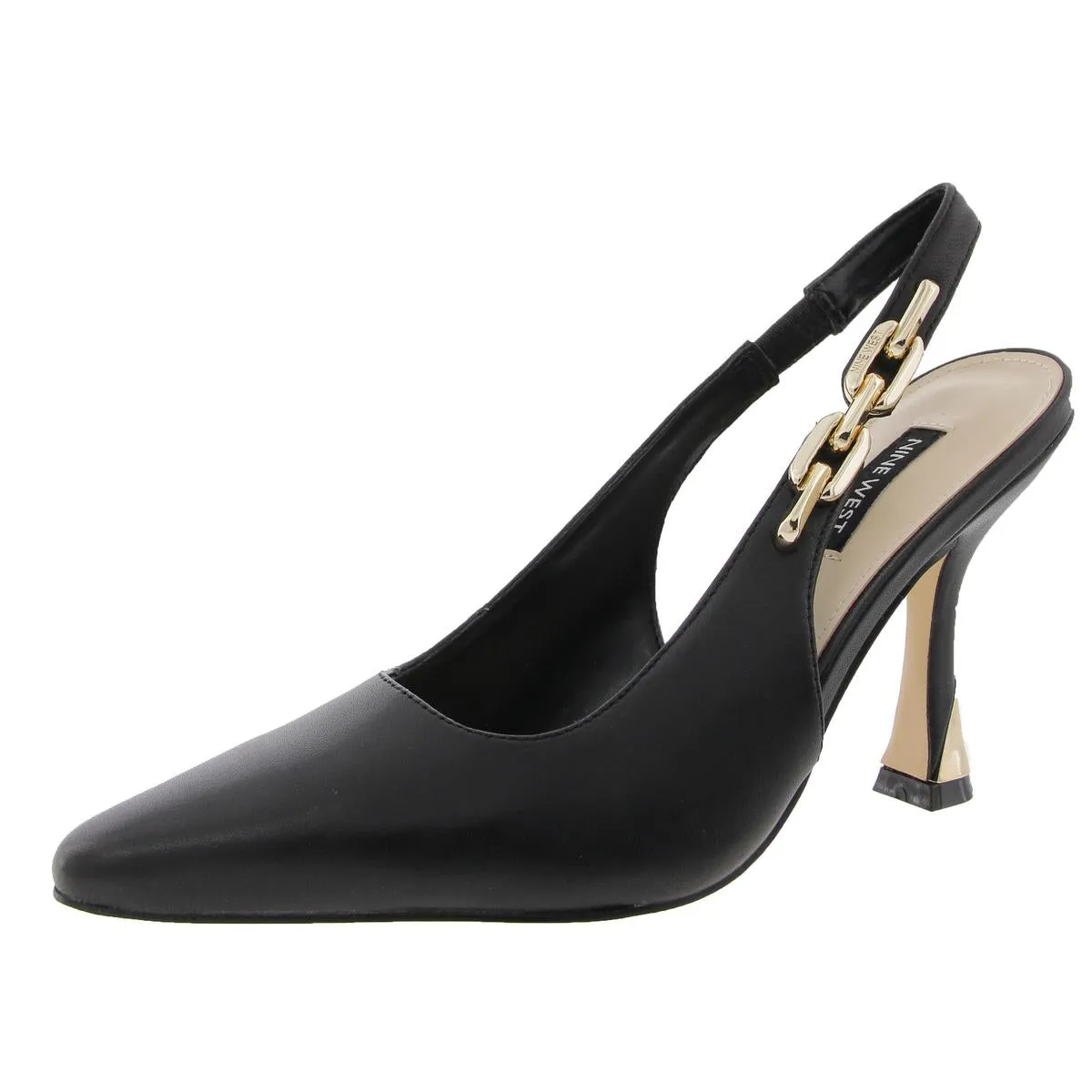 Veroni Womens Stretch Leather Slingback Heels