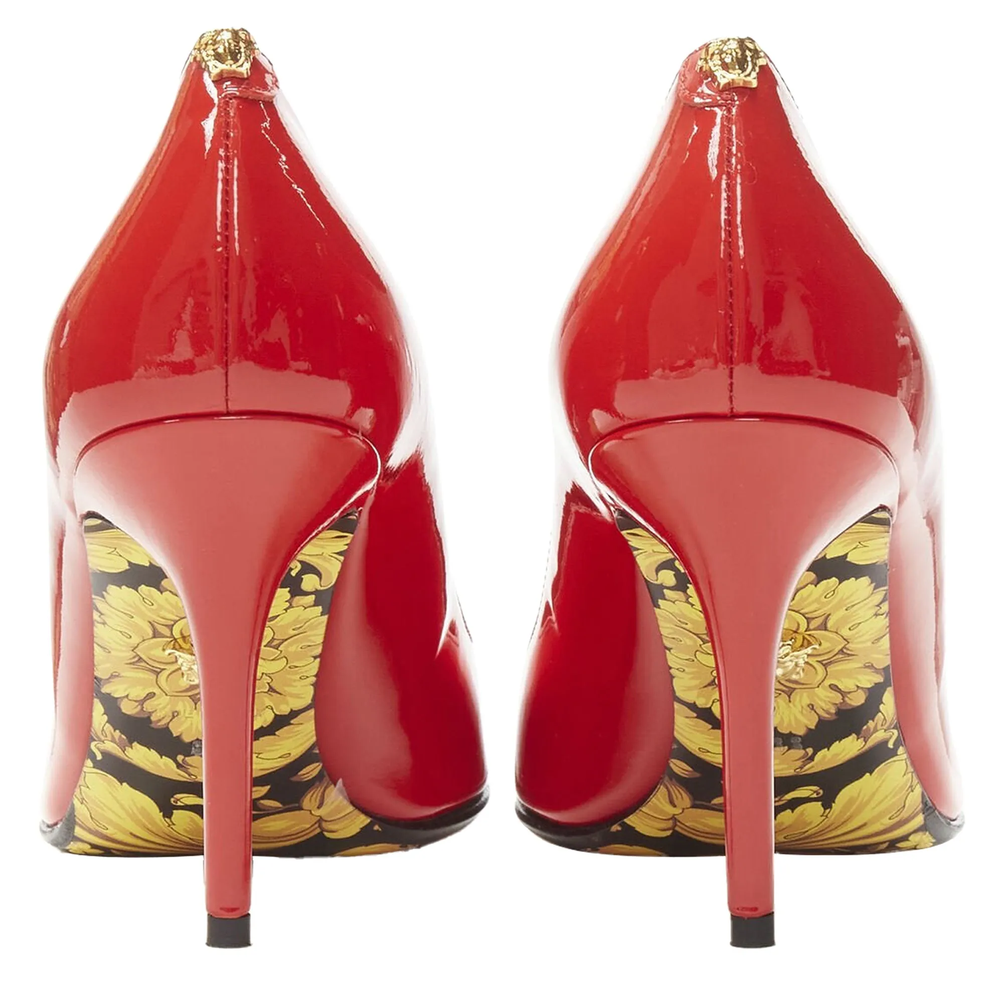 VERSACE Hibiscus Barocco  patent Medusa stud pump