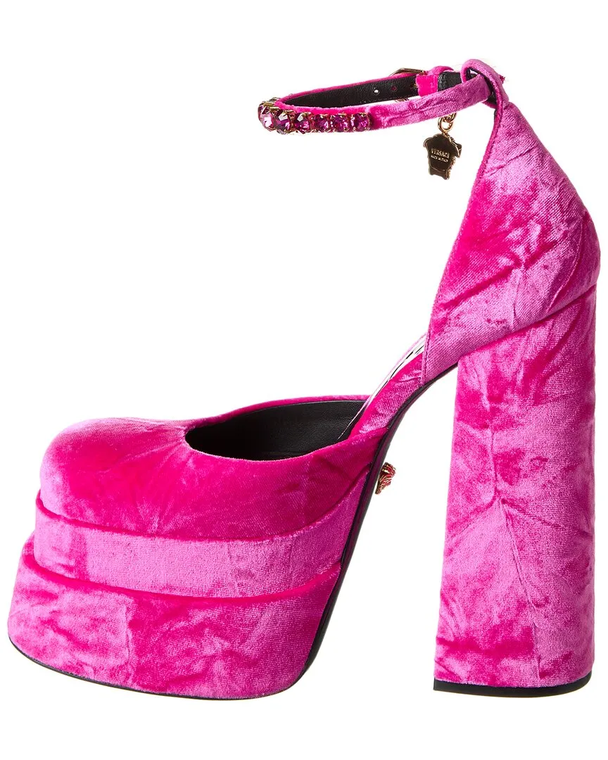 Versace Medusa Aevitas Velvet Platform Pump