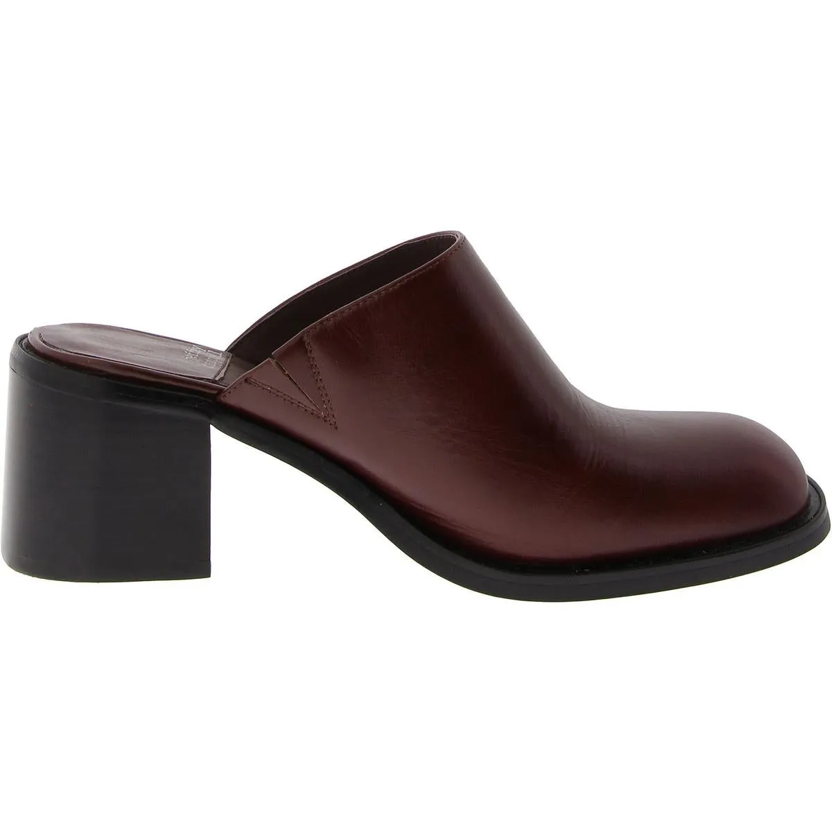 WALKIN Womens Leather Slip On Mules