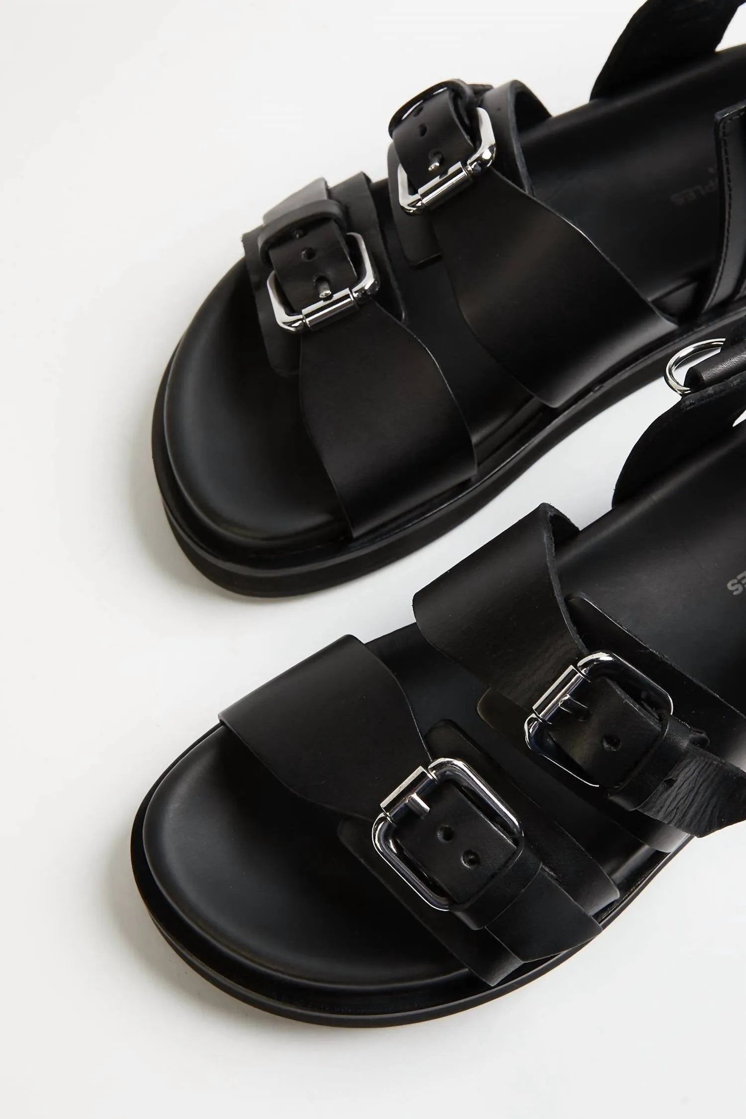 Wedge Sandals With Ankle Tie In Black