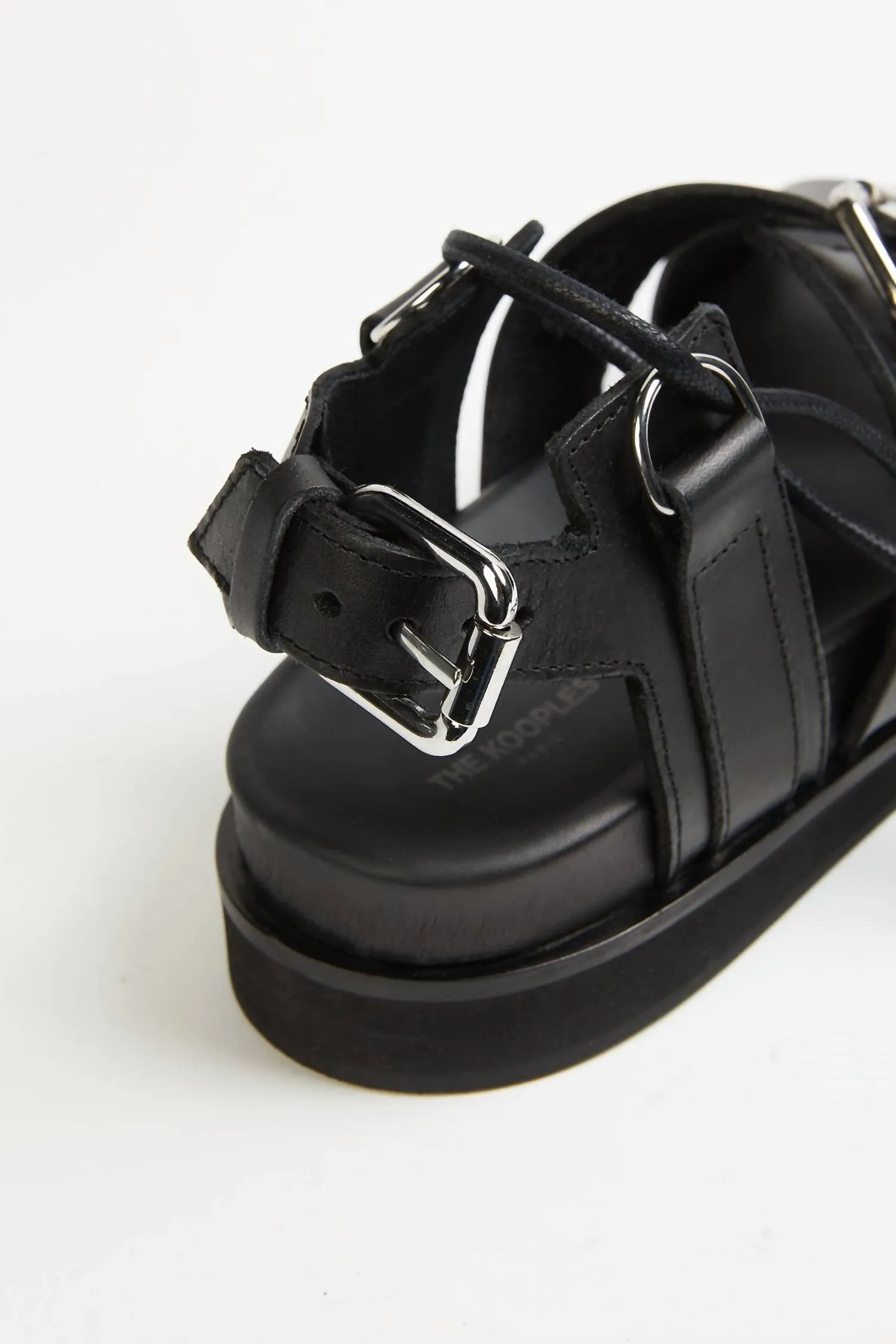 Wedge Sandals With Ankle Tie In Black