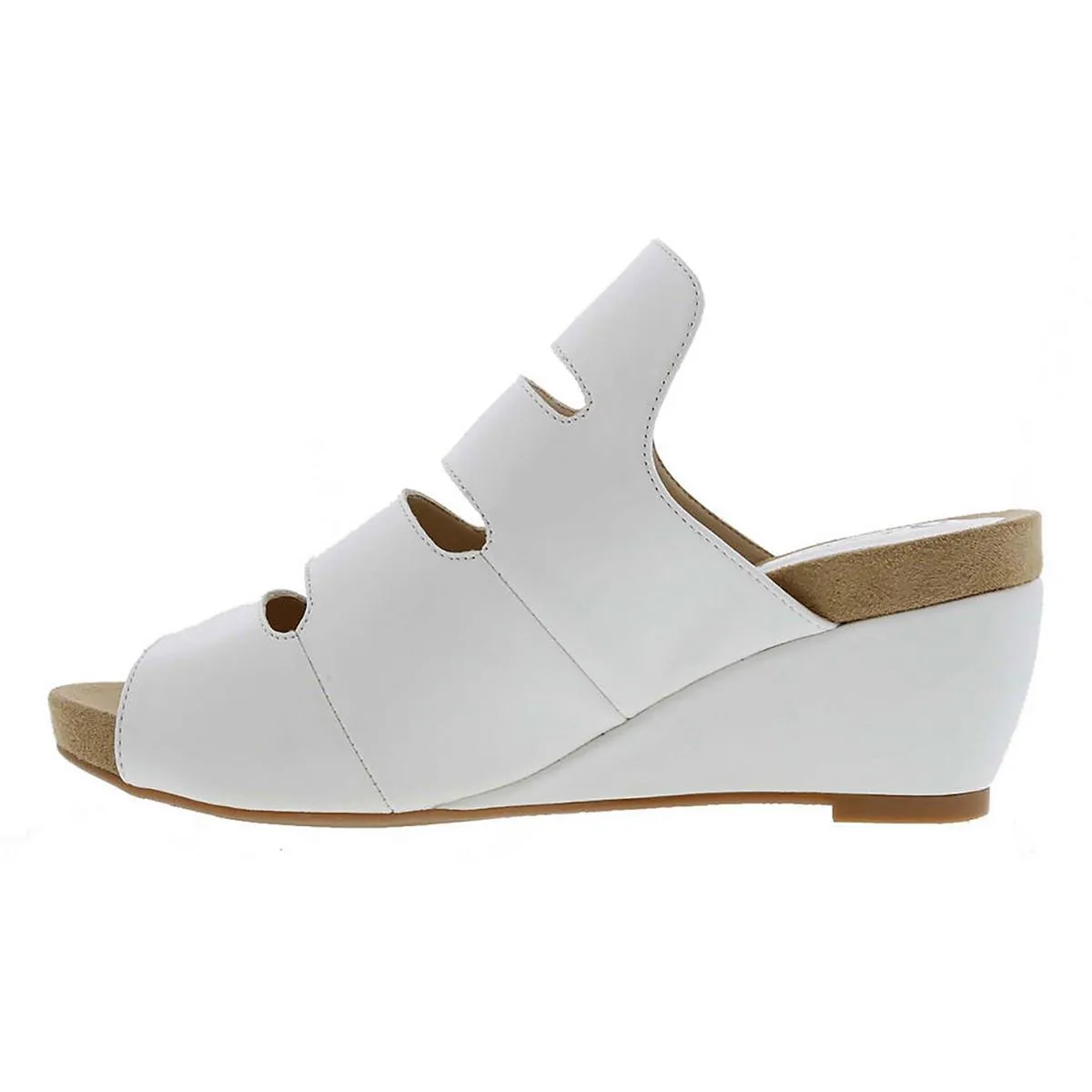 Whit Womens Faux Leather Peep-Toe Wedge Sandals