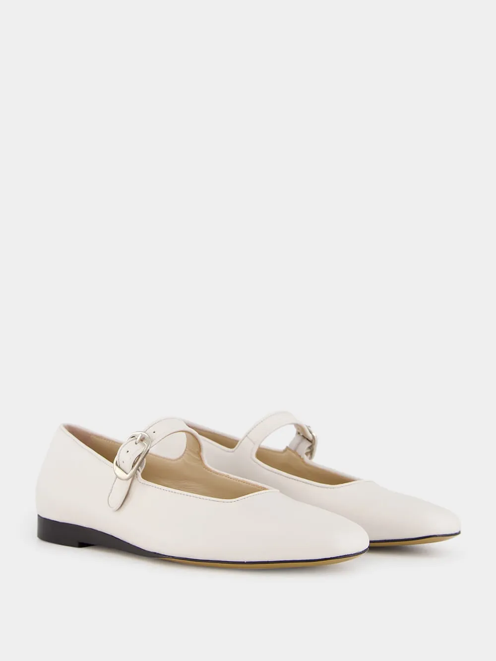White Mary Jane Flats