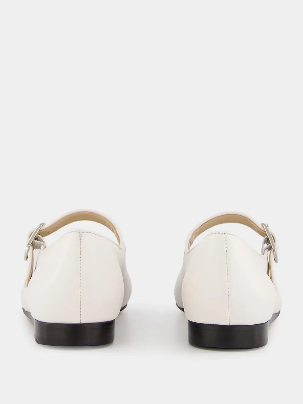 White Mary Jane Flats