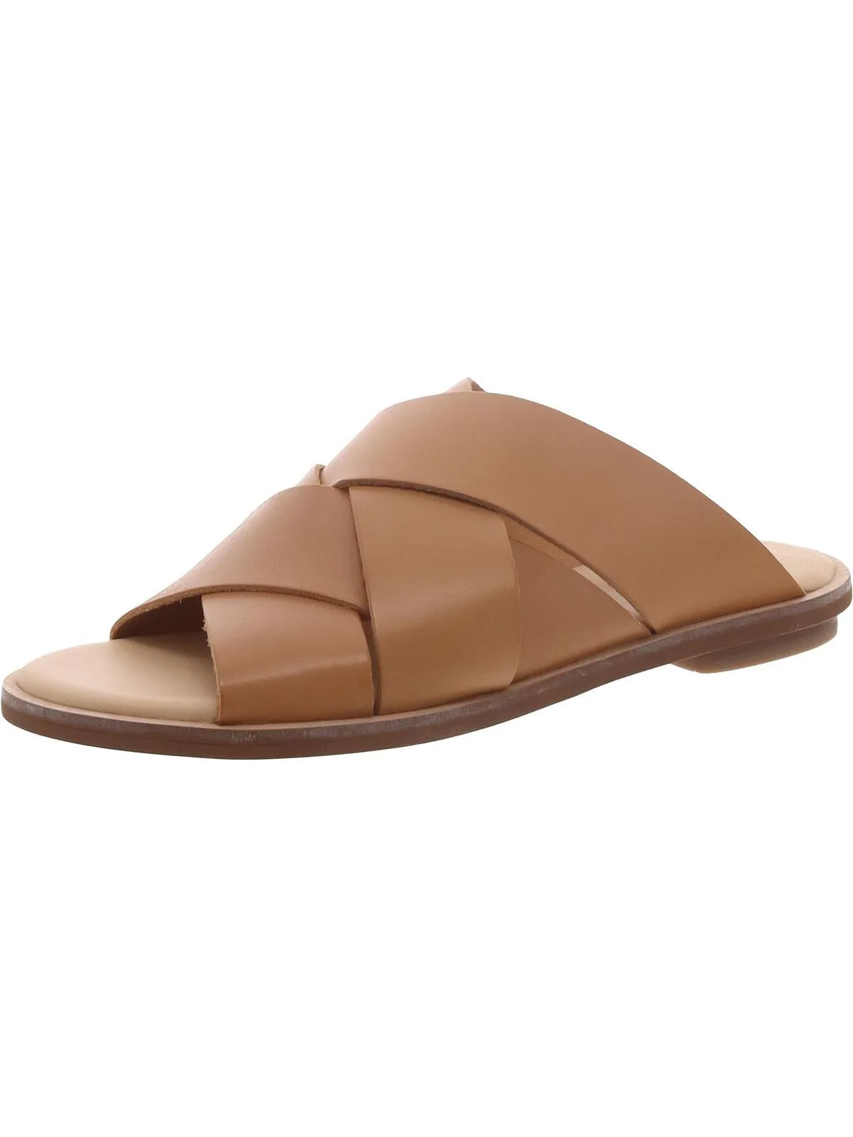 Willow Art Womens Leather Slip On Flat Sandals