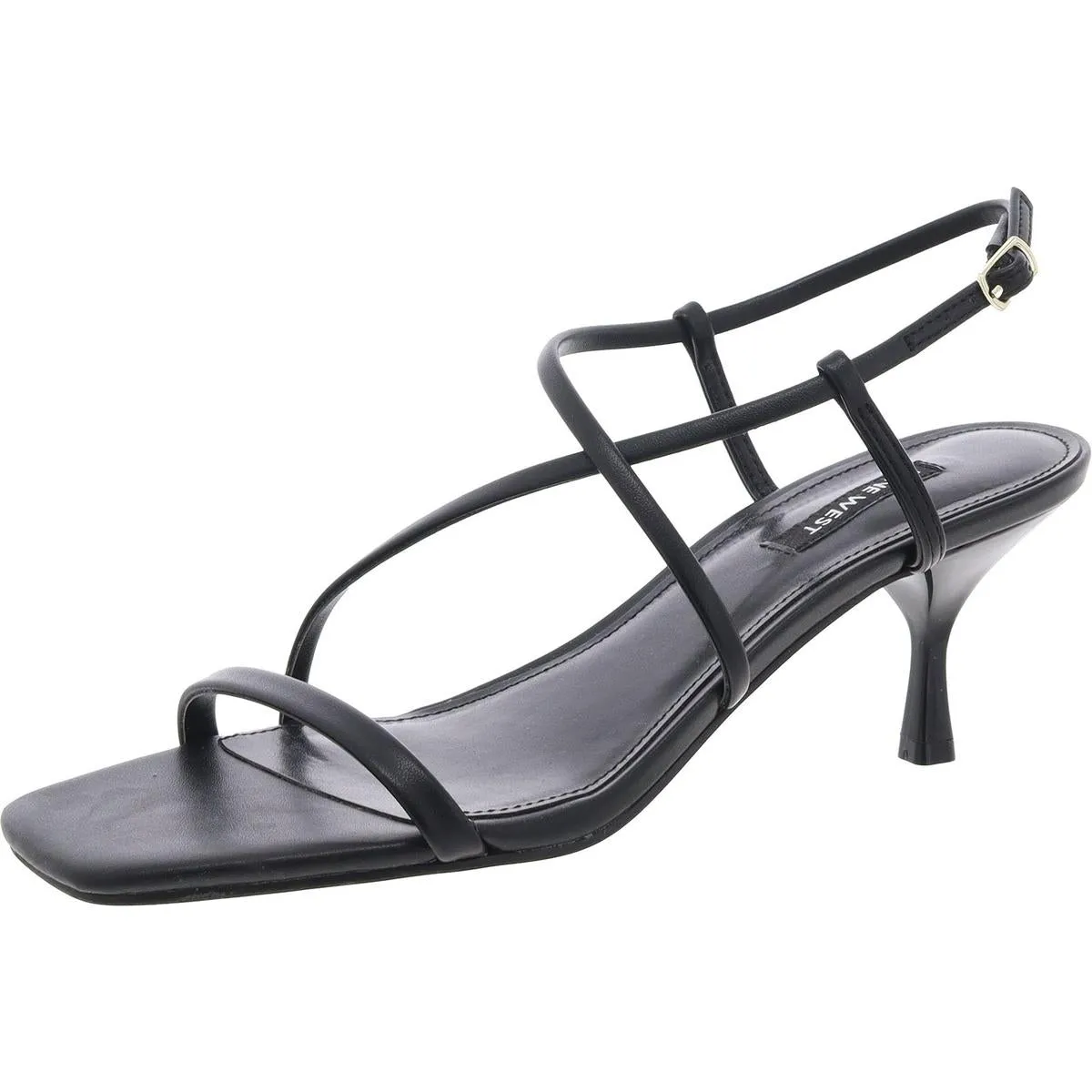 WN Haya 3 Womens Faux Leather Buckle Kitten Heels