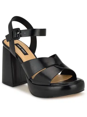 WN Jalissa 3 Womens Faux Leather Open Toe Platform Sandals