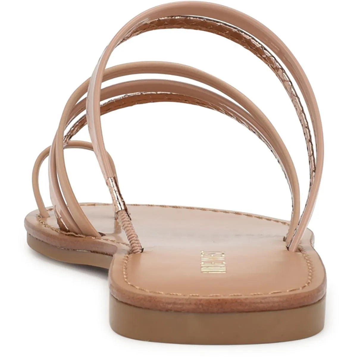 WNCINS3 Womens Faux Leather Slip On Strappy Sandals