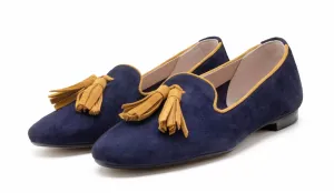Women Athena Slip On Shoes In Navy With Gold
