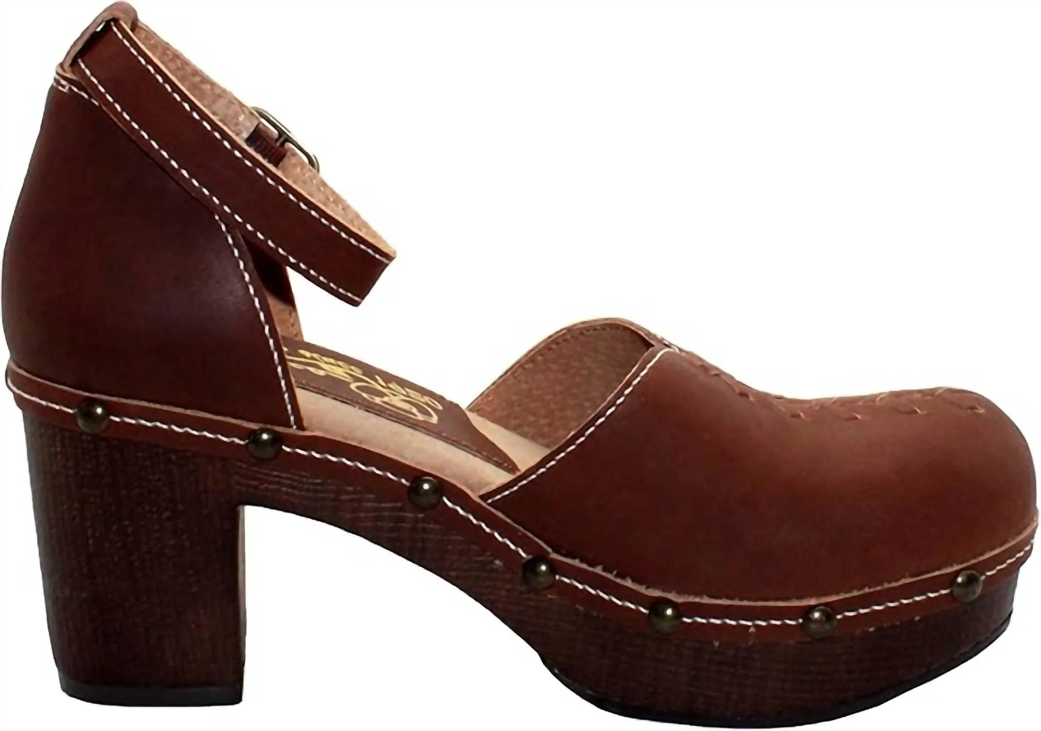 Women Donerail Stitch Block Heel In Rust