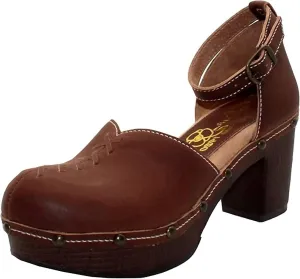 Women Donerail Stitch Block Heel In Rust