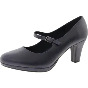 Womens Adjustable Faux Leather Mary Jane Heels