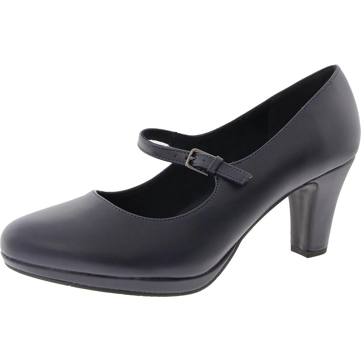 Womens Adjustable Faux Leather Mary Jane Heels