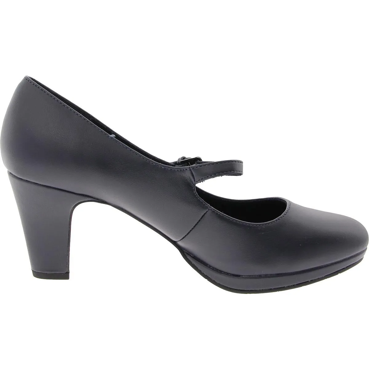 Womens Adjustable Faux Leather Mary Jane Heels