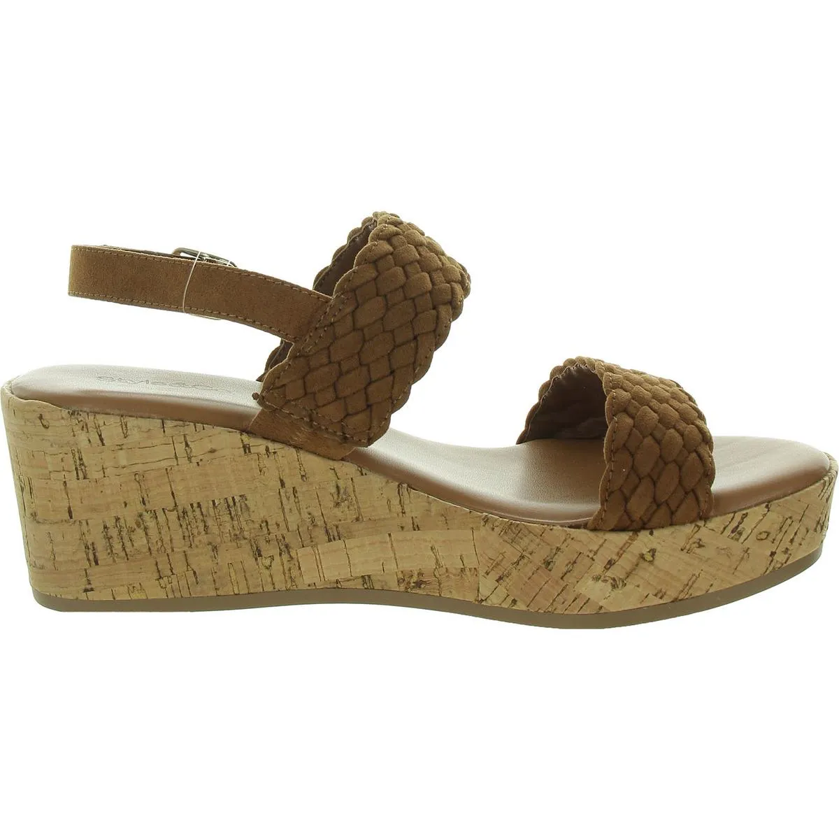 Womens Adjustable Faux Suede Wedge Sandals