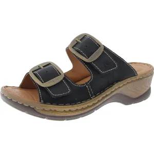 Womens Adjustable Leather Wedge Sandals