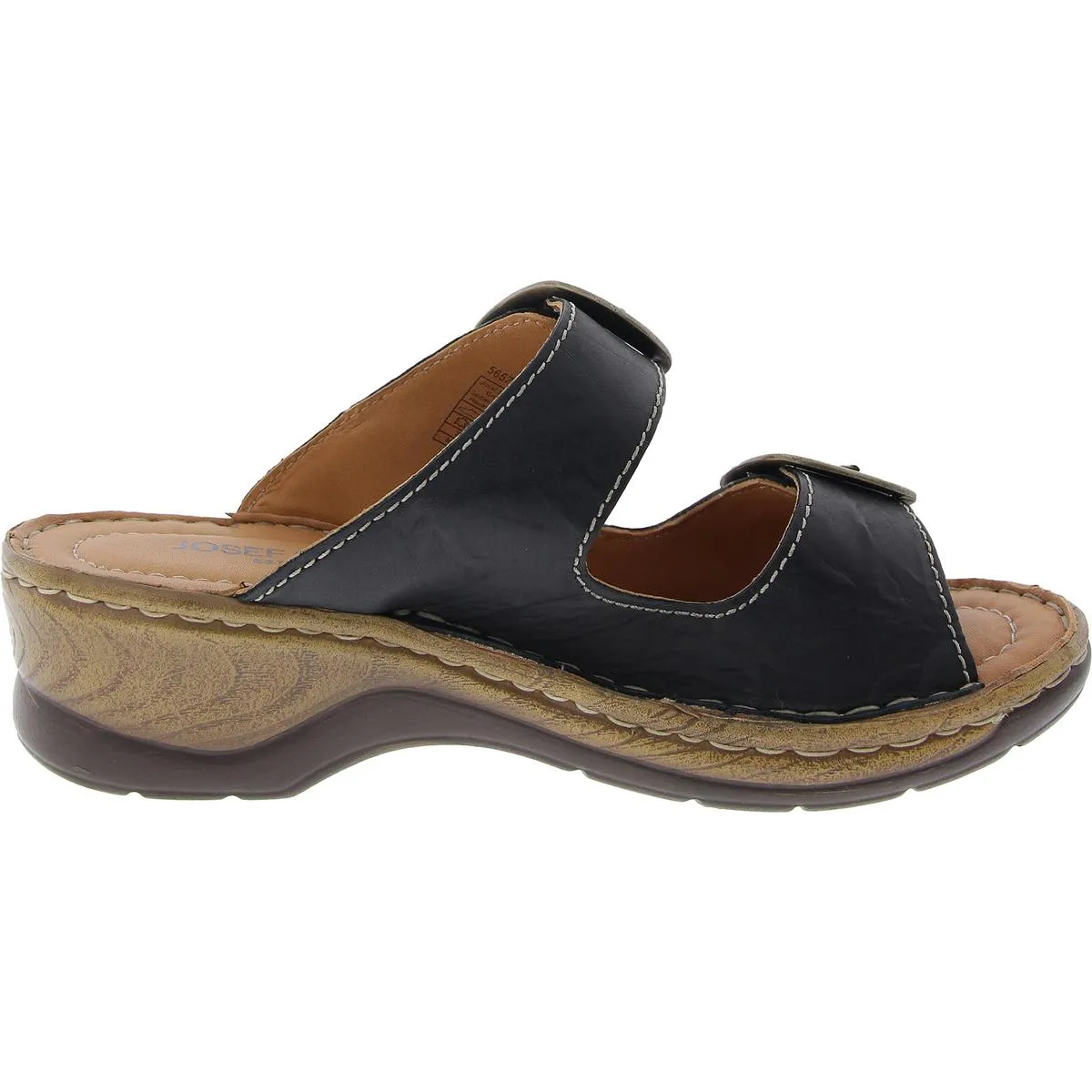 Womens Adjustable Leather Wedge Sandals