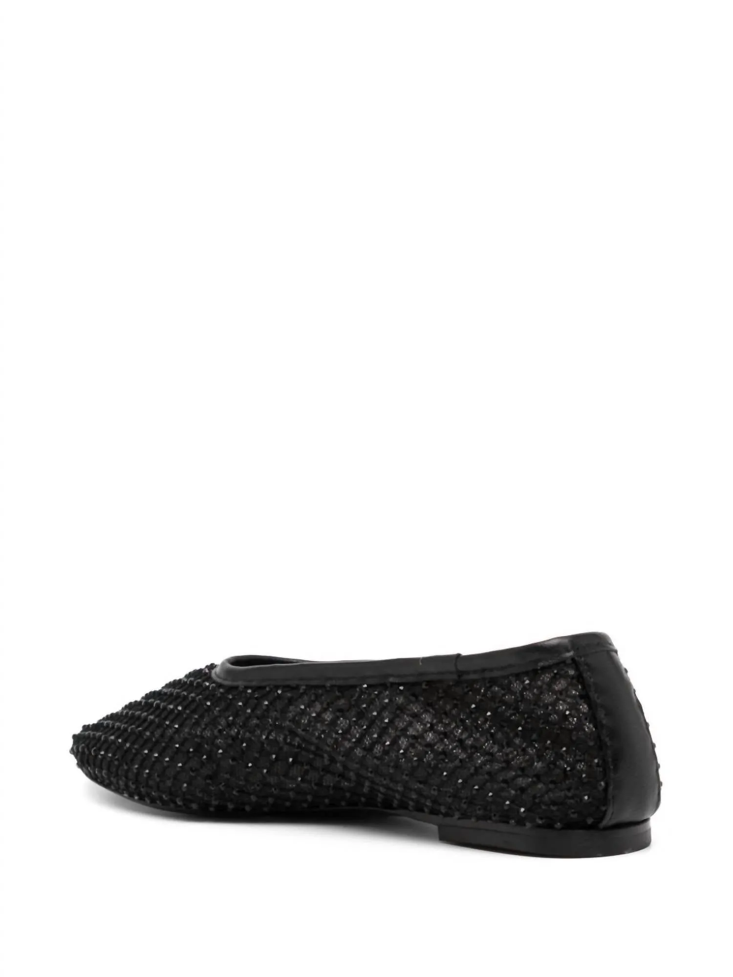 Women's Alba Ballet Beaded Flat Shoes In Black Crystal Mesh