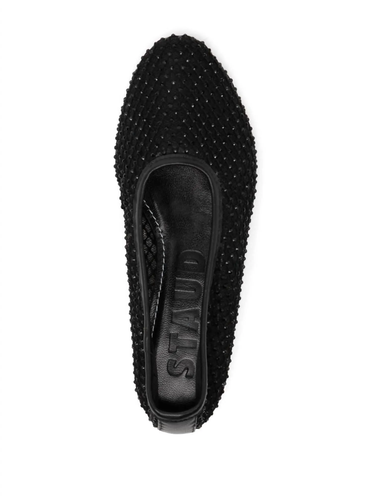 Women's Alba Ballet Beaded Flat Shoes In Black Crystal Mesh