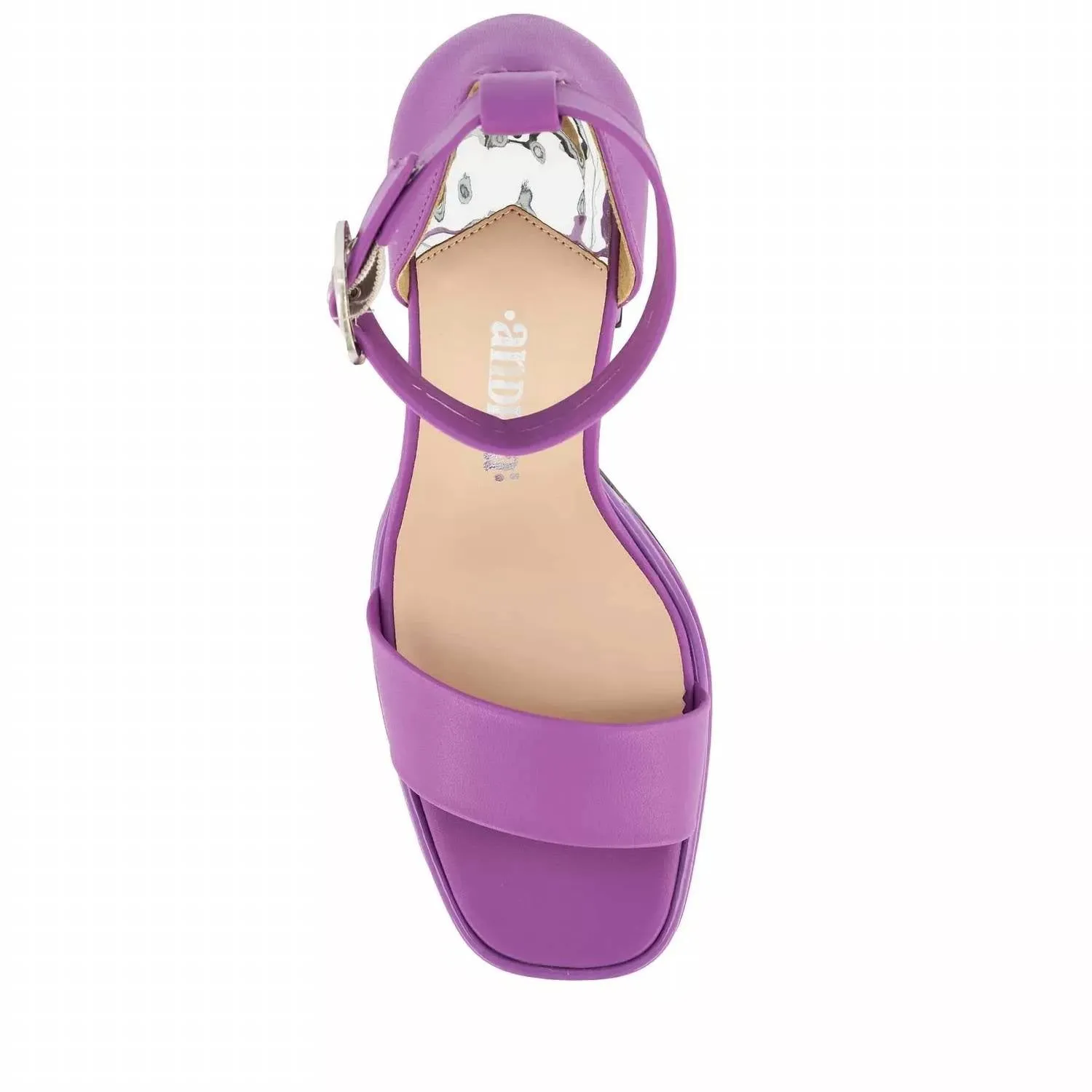 Women's Ankle Strap Sandal With Round Buckle In Fuchsia