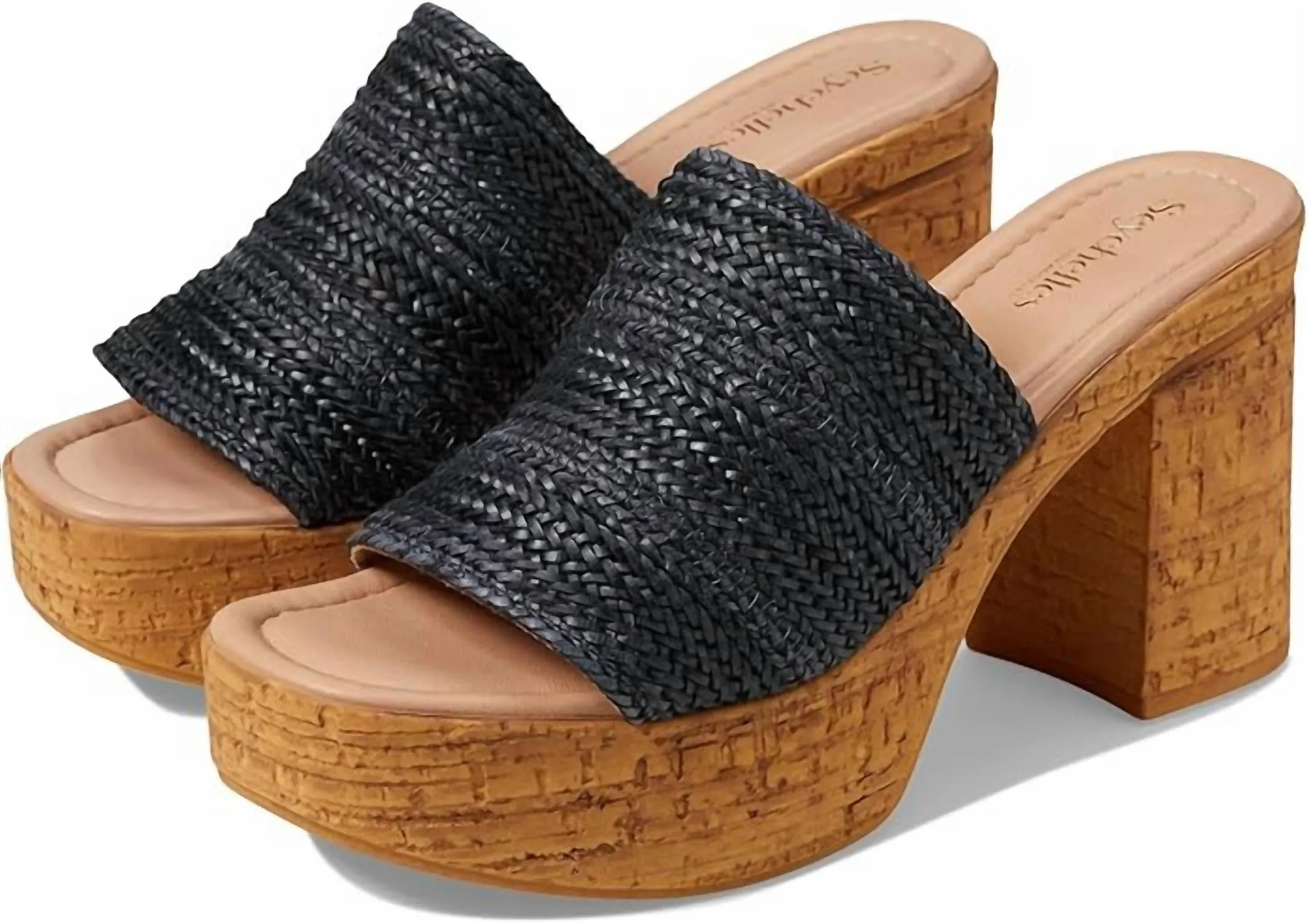 Women's Applause Woven Fashion Heeled Sandal In Black