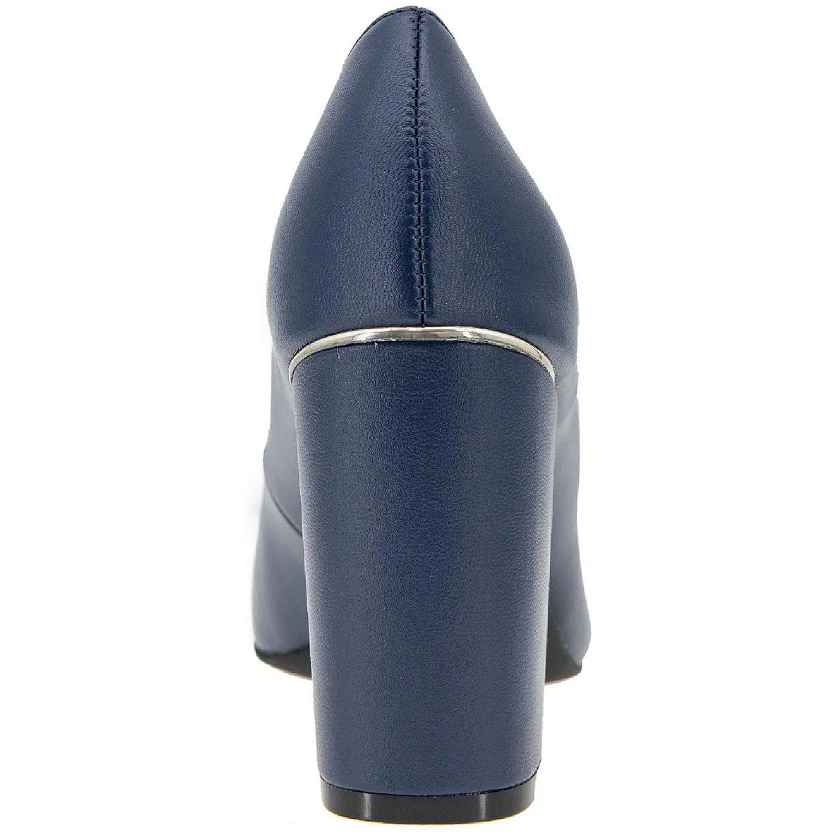 Womens Block Heel Faux Leather Pumps