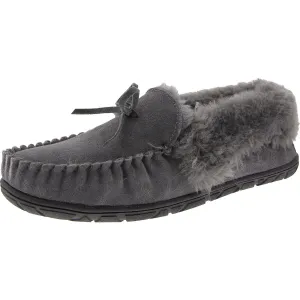 Womens Bow Faux Fur Moccasins