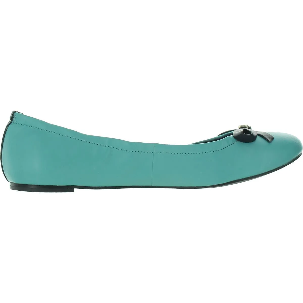 Womens Bow Faux Leather Ballet Flats