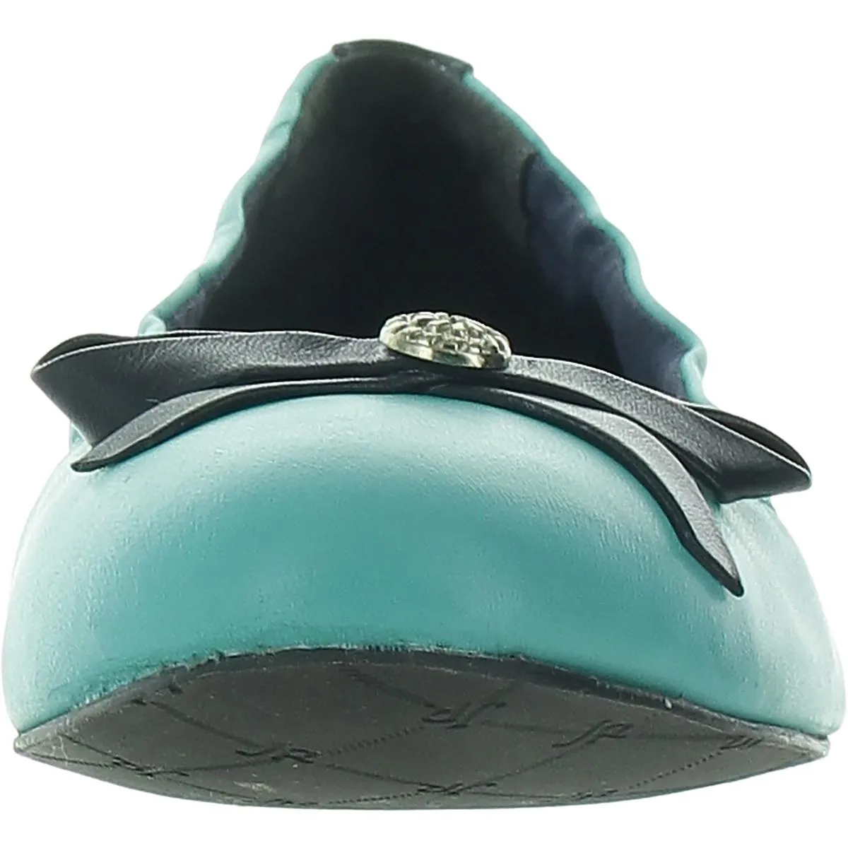 Womens Bow Faux Leather Ballet Flats