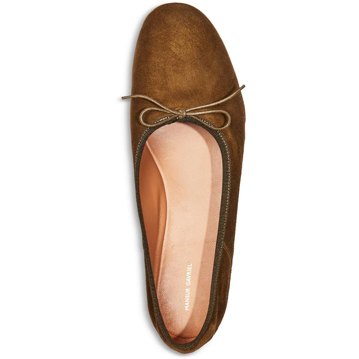 Womens Bow Suede Ballet Flats
