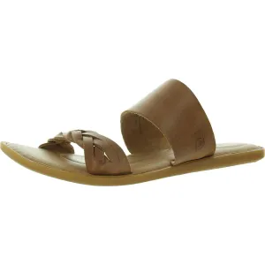 Womens Braided Leather Slide Sandals