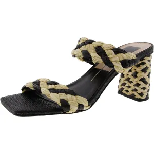 Womens Braided Woven Block Heel