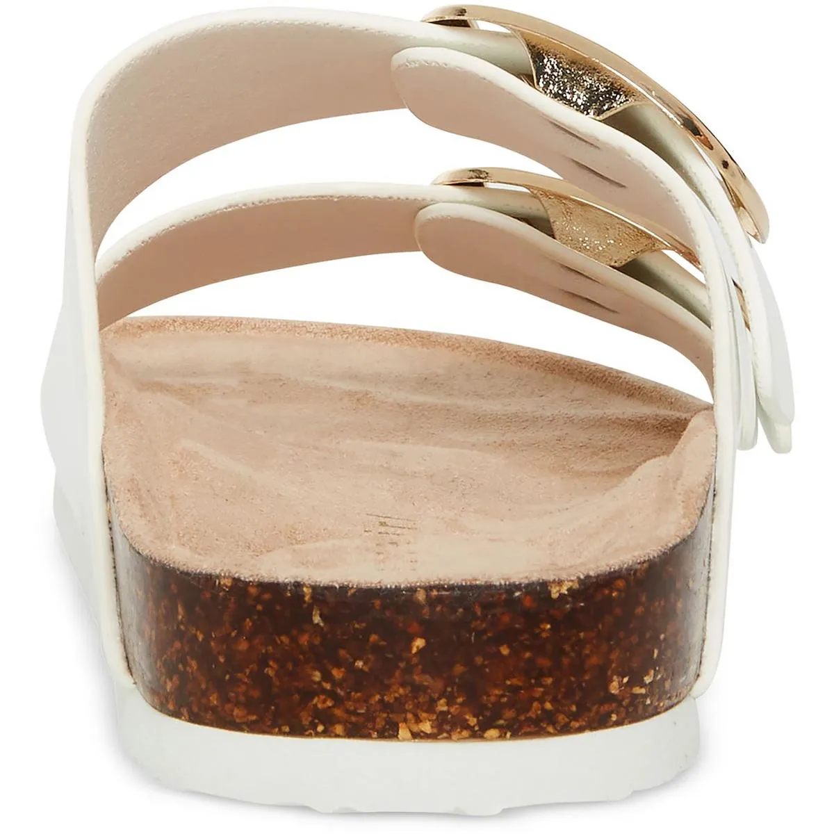 Womens Buckle Patent Slide Sandals